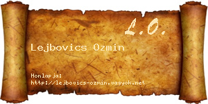 Lejbovics Ozmin névjegykártya