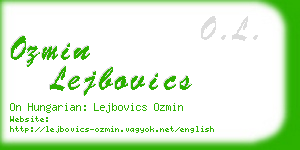 ozmin lejbovics business card